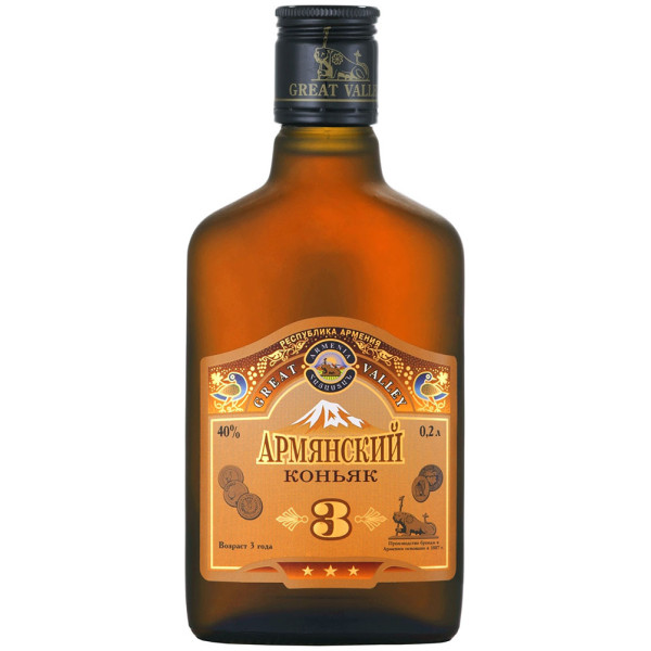 Коньяк Great Valley 3 зірки 0.2 л 40%