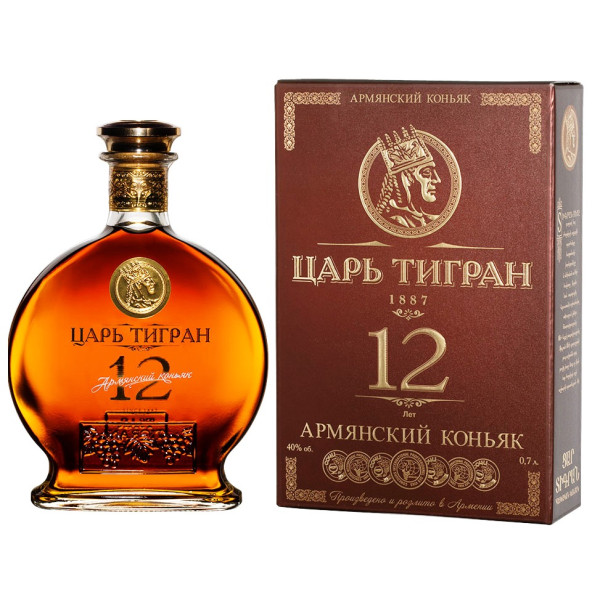 Коньяк Цар Тигран 12 років витримки 0.7 л 40% в подарунковій коробці