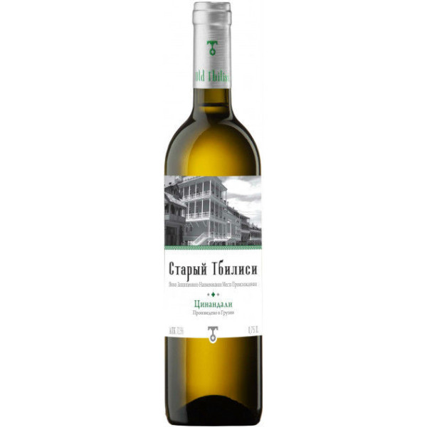 Вино Старый Тбилиси Цинандали белое сухое 0.75 л 12.5%, 4860004073549, Georgian Wines and Spirits Company