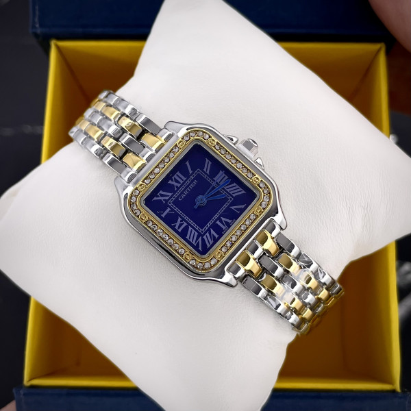 Cartier Silver-Gold-Blue 29x31 Rep