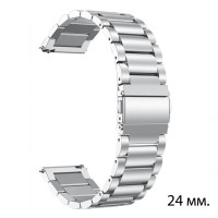 Браслет сталевий для Смарт годинників Silver 24 мм.