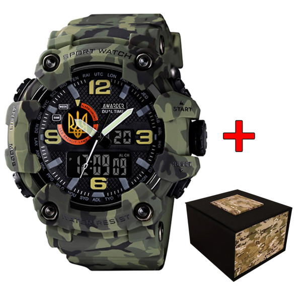 Годинник наручний Awarder 002 Тризуб золото Army Green