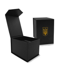 Коробочка для годинника чорна з золотим тризубом