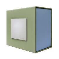 Подарункова картонна коробочка для годинника зелено-блакитна