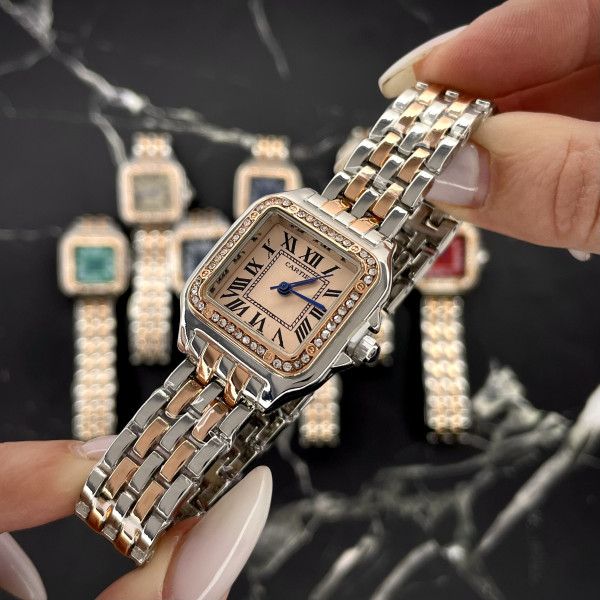Cartier Rose Gold-Silver-Gold 29x31 Rep