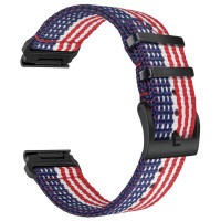 Ремінець для годинника нейлоновий Hemsut Blue-Red-Wnite