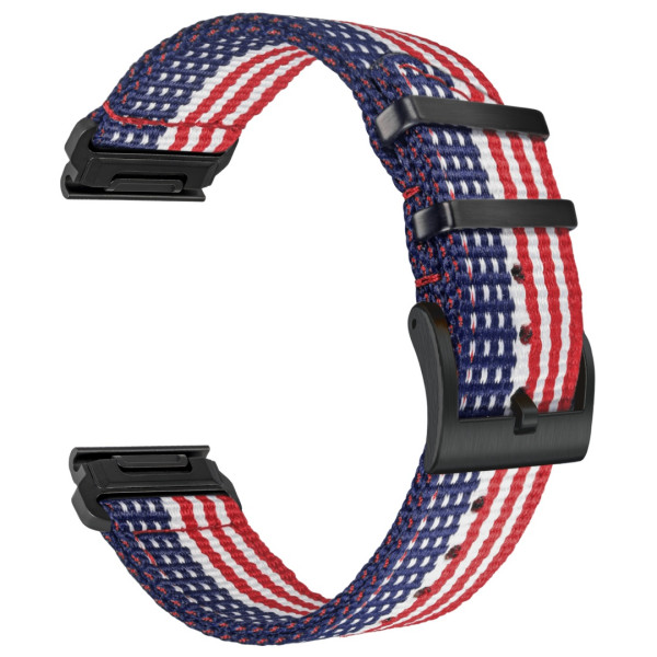 Ремінець для годинника нейлоновий Hemsut Blue-Red-Wnite
