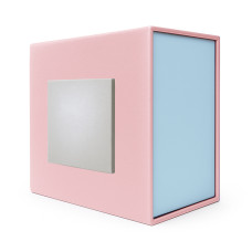 Подарункова картонна коробочка для годинника рожево-блакитна