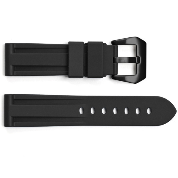 Ремінець для годинника 3001 Silicone Black-Black 24 мм.