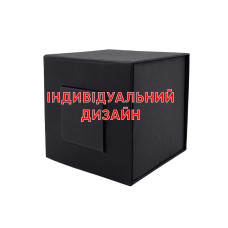 Подарункова картонна коробочка для годинника чорна XL Індивідуальний дизайн