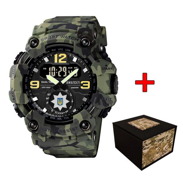 Годинник наручний Awarder 004 Поліція Camo Green