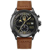 Годинник наручний Awarder 016 Тризуб золото  Black-Brown