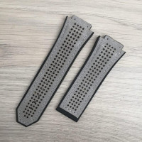 Ремінець для годинника Hublot 28/24 Кожа нубук перфорований сірий