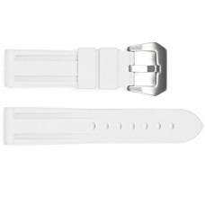 Ремінець для годинника 3001 Silicone White-Silver 24 мм.
