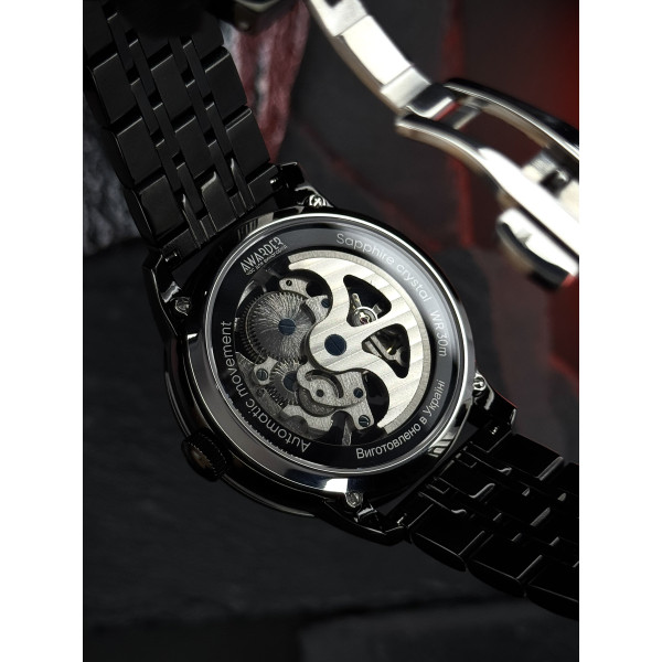 Годинник наручний Awarder 043 Де би не був All Black Steel Automatic