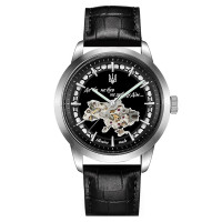 Годинник наручний Awarder 043-1 Де би не був Silver-Black Leather Miyota