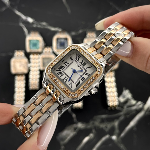 Cartier Rose Gold-Silver-White 31x35 Rep