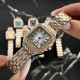 Cartier Rose Gold-Silver-White 31x35 Rep