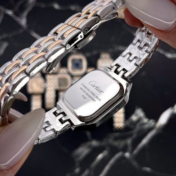 Cartier Rose Gold-Silver-White 31x35 Rep