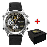 Годинник наручний Awarder 017BKWT Тризуб золото Silver-White