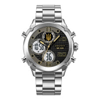 Мужские часы Awarder 017 Тризуб Золото Silver-Black-White Steel