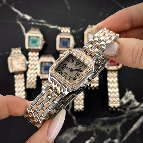 Cartier Rose Gold-Silver-Brown 29x31 Rep