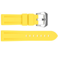Ремінець для годинника 3001 Silicone Yellow-Silver 24 мм.