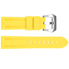 Ремінець для годинника 3001 Silicone Yellow-Silver 24 мм.