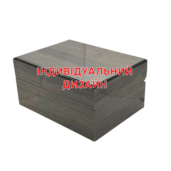 Коробка для часов деревянная Grade серая индивидуальный дизайн