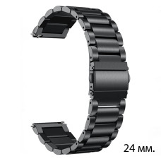Браслет сталевий для Смарт годинників Black 24 мм.
