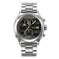 Годинник наручний Awarder 016 Тризуб срібло Silver-Black Steel