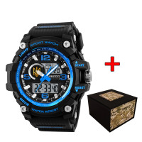 Годинник наручний Awarder 012BUBKUAGD Тризуб золото Чорні з синім + Коробка