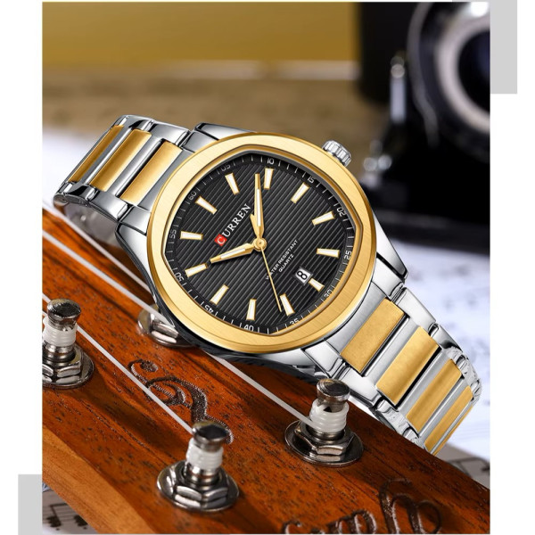 Curren 8474 Silver-Gold-Black