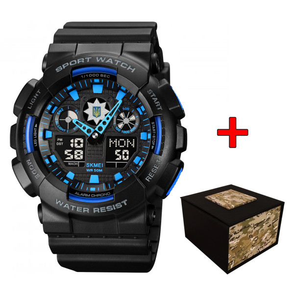 Годинник наручний Patriot 007 Black-Blue Police UA + Коробка.