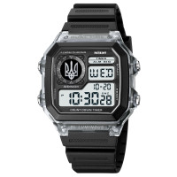 Годинник наручний Patriot 010BKUASI Тризуб срібло Black-White