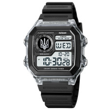 Годинник наручний Patriot 010BKUASI Тризуб срібло Black-White