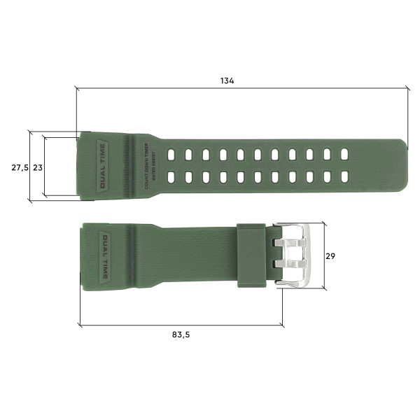 Ремешок для часов Skmei 1356/1358 Army Green