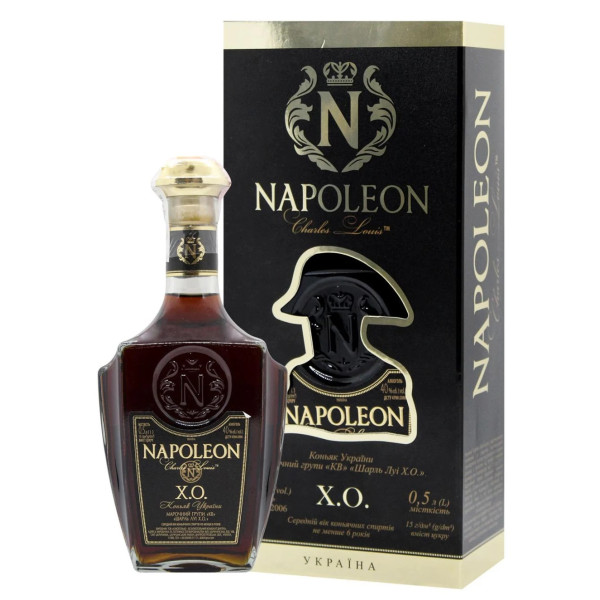 Бренди Украины NAPOLEON Charles Louis Х.O. в коробке 0.5 л 40%