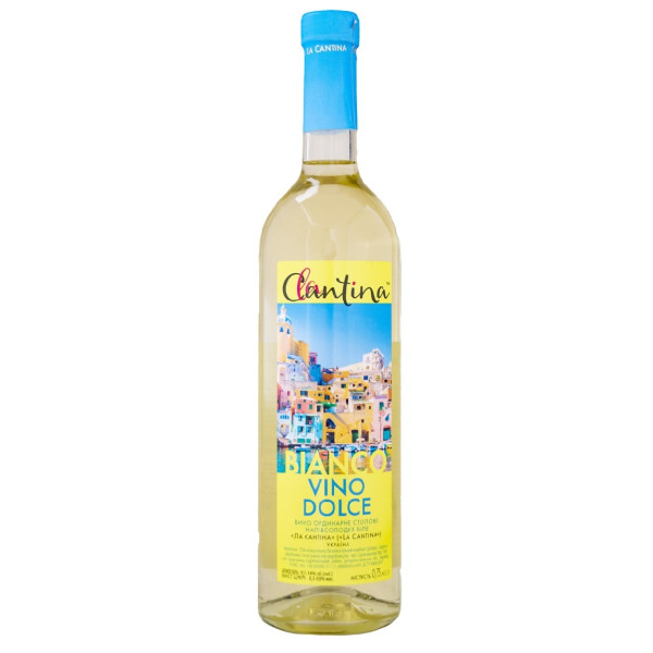Вино La Cantina Vino Dolce Bianco біле напівсолодке 9-14% 0.75 л, 4820136353193