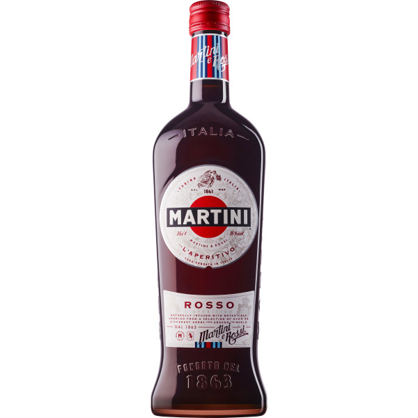 Вермут Martini Rosso полусладкий 1 л 15%, 5010677915007, Martini