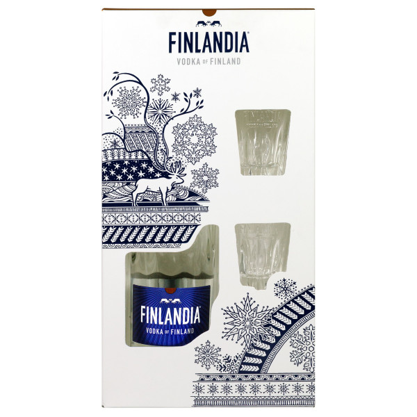 Водка Finlandia 0.7 л 40% с 2-мя рюмками