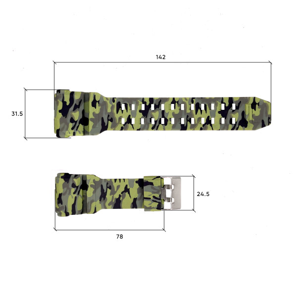 Ремінець для годинника Skmei 1818 green camo 1051-0509