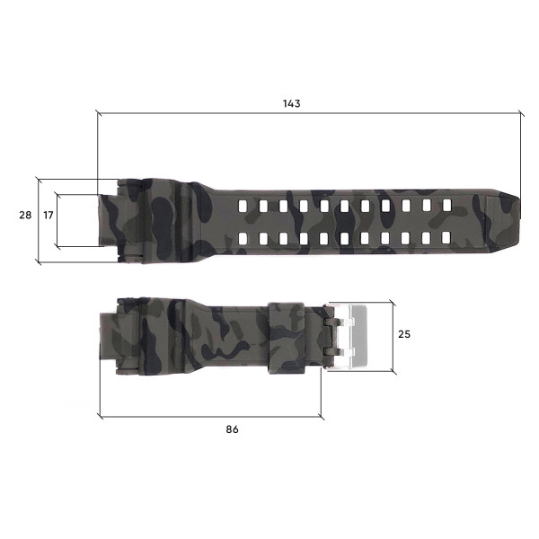 Ремінець для годинника Skmei 1617CMGY Camo Gray