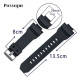 Ремінець для Casio G-Shock GA-150/200/201/300/310/GLX Black Silver