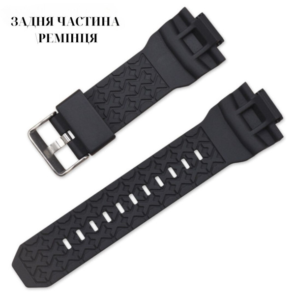 Ремінець для Casio G-Shock GA-150/200/201/300/310/GLX Black Silver