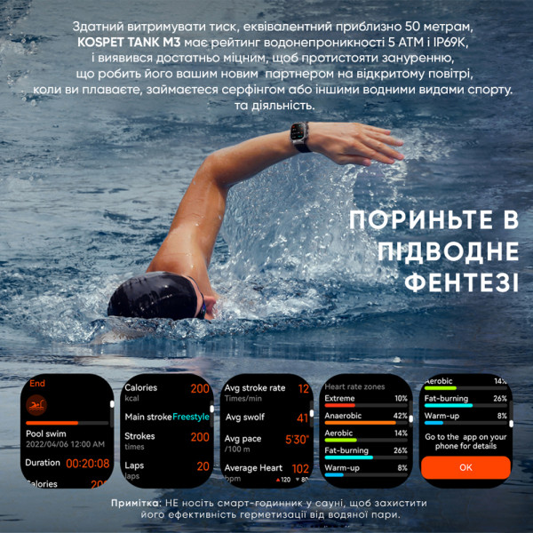 Розумний годинник Kospet TANK M3 Silver