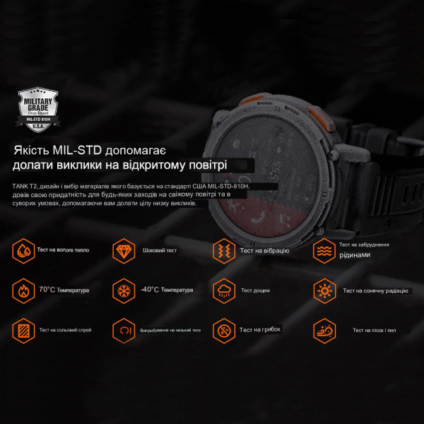 Розумний годинник Kospet Tank T2 Metall Black