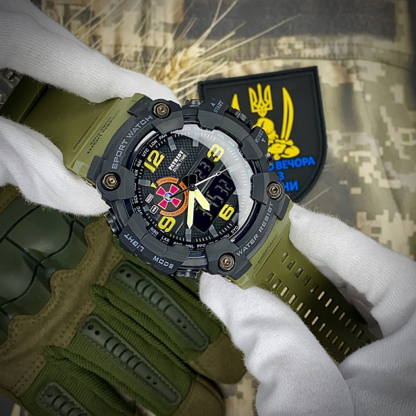 Годинник наручний Patriot 002AGSU ЗСУ Зелені  + Коробка