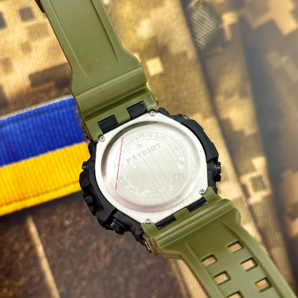 Годинник наручний Patriot 002AGUASI Тризуб срібло Зелені  + Коробка.