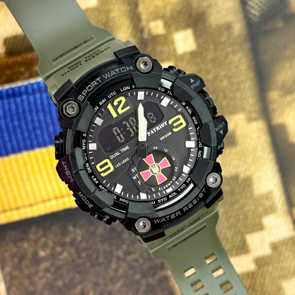 Годинник наручний Patriot 003AGSU ЗСУ Зелені  + Коробка.